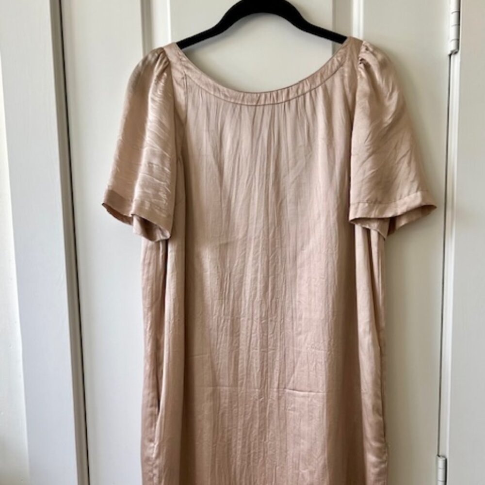 Gorgeous See By Chloe Pink Silk Charmeuse Bateau Neck Shift Dress
